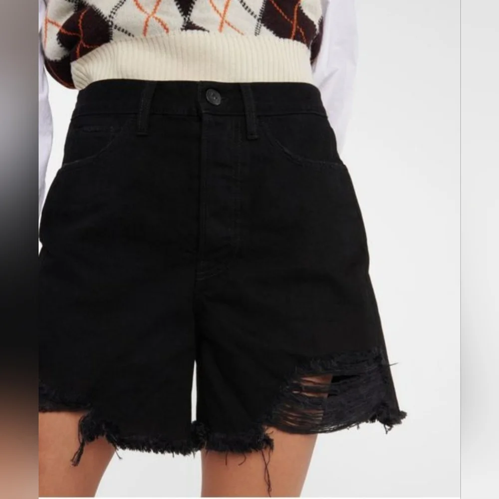 3x1 Women's Black Blake High-rise Denim Shorts, 28